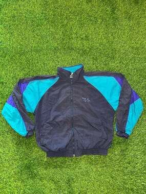 Vintage 90s Puma Colorblock Full Zip Windbreaker Track Jacket size XS